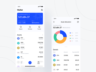 Wallet Page design ui ux 向量 图标 应用 设计