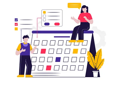 Deadline working flat ilustration branding cartoon character character deadline design flat ilustration illustration logo ui vector working