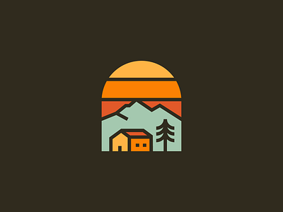 Landscape brand branding design home house icon landscape logo logodesign minimal mountain nature property sky sun tree view