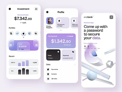 Online Banking App Concept bank cards chart financialapp fintech investment mobile mobilebank mvp onlinebanking profile stats ui ux wallet