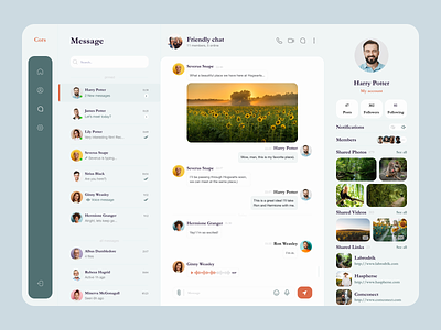 Web Messenger app app design call chat chat web app clean design concept dashboard debut design list messenger profile sidebar ui ux video call webdesign