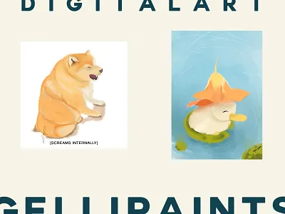 CHEEMS & BABY DUCK art design digital art digitalartist painting