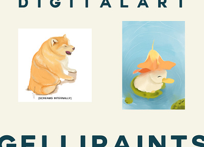 CHEEMS & BABY DUCK art design digital art digitalartist painting