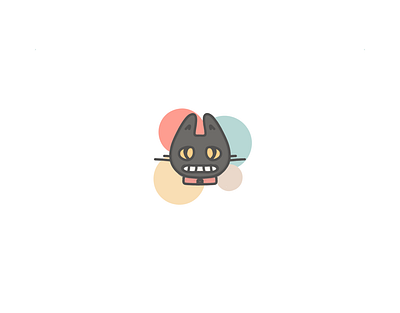 Crazy Cat adorable animal black cat cartoon cat colorful crazy cute doodle easy inspiration kawaii kawaii cat logo meow minimalistic red simple