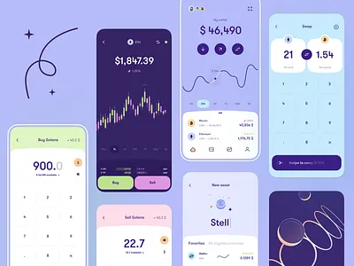 Crypto wallet - Mobile App app app design bitcoin blockchain crypto cryptocurrency ethereum mobile app mobile app design mobile design mobile ui wallet