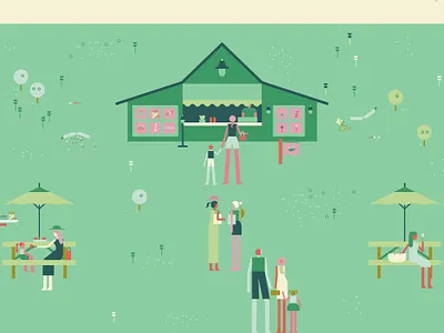 Garden Map - Cafe cafe character garden illustration