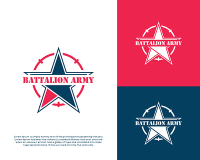 Battalion Army - Military - Defense - Logo Design. 3d army branding chevron creative defense design flat force graphic design illustration logo military minimalist modern navy shield soldiers vector warriors