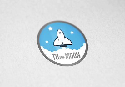 Spaceship Moon Logo Design cartoon logo design moon spaceship spaceship logo