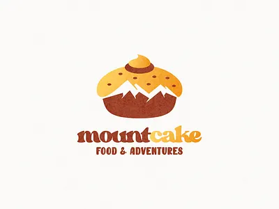 Cake and mountain logo combination animation branding design flat illustration logo typography ui ux vector