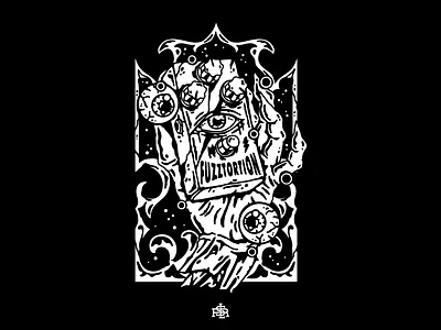 FUZZTORTION art artwork band design distortion drawing fuzz guitar guitarist guitarpedal illustration merch design merchandise music stompbox