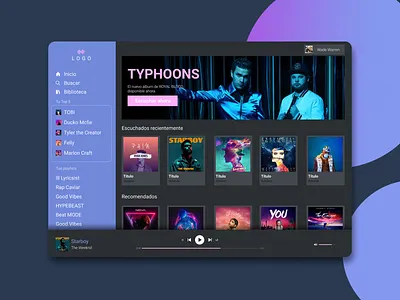 Music app dashboard branding design graphic design illustration ui ux web design