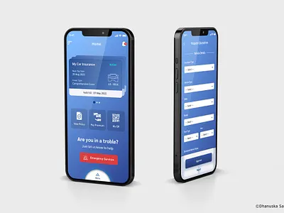 Motor Insurance App UI blue conceptual dhanushka sanjaya finance insurance mobile app motor sri lanka ui ui design ux white