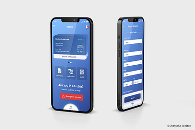 Motor Insurance App UI blue conceptual dhanushka sanjaya finance insurance mobile app motor sri lanka ui ui design ux white