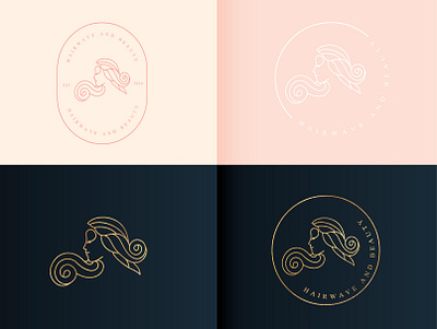 Hairwave and beauty logo abstractlogo app beauty branding company design elegant feminine lineart logo logodesign logomark luxury monoline natural salon skincare vector