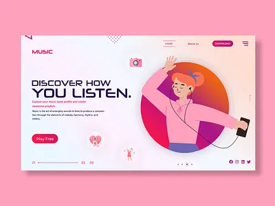 Music Landing Page photoshop