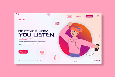 Music Landing Page photoshop