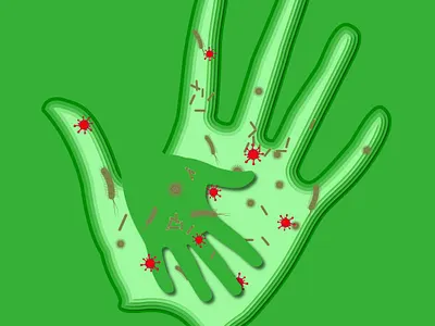 hands transmit infection covid friendship green hand infection