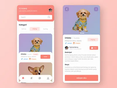 adopt animals app concept adopting animals apps branding concept design designui figma fresh idea like ui ui ux ui design uidesign uisupply uiux user interface uxessentials uxui