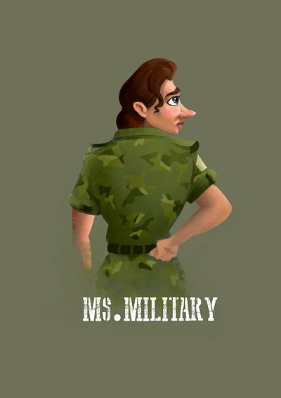 Ms.Military character design concept art digital art illustration