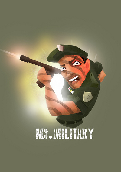 Ms.Military character design concept art digital art graphic design illustration