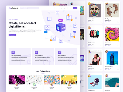 Gigaland NFT Marketplace & Cryptocurrency Website Design cryptocurrency website modern website nft website technology website wallet web design