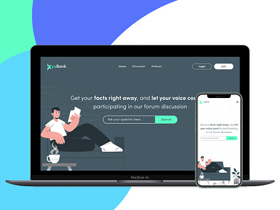 Kyu Bank (Question Bank) illustration minimalist design mobile app design ui ux web design