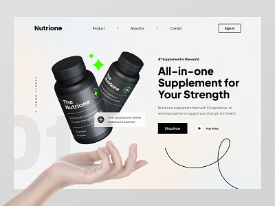 Nutrione Supplement Website fitness gym health healthy hero landing page product supplement ui ui design ux web web design website workout