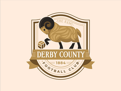 Derby County FC ball behance branding championship character coatofarms derbycounty design emblem england football geometricart graphic design illustration logo logoinspiration ram shield the rams vector