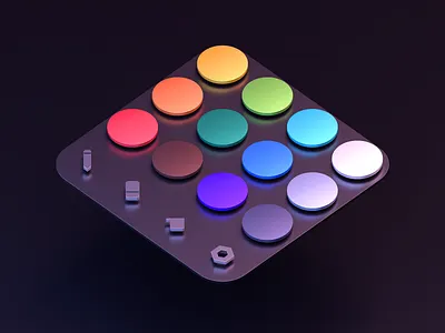 VR Color Picker 3d design 3d icons 3d ui blender 3d color picker colors icons picker render toolbar ui ui design ux ux design vr vr design vr editor vr panel