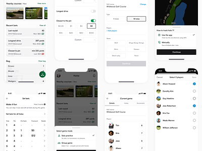 Golf app II app application clean design game golf iosiphone mobile modern native product sport ui ux