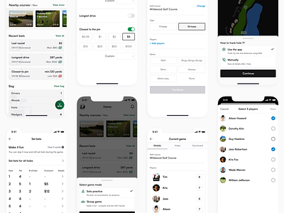 Golf app II app application clean design game golf iosiphone mobile modern native product sport ui ux