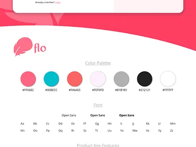 Sign Up Page Design: "Flo App" app app design compositions design flo app icons signup page ui uiux ux