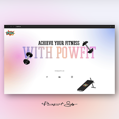 Powfit Fitness 3d 3d model branding css design graphic html illustration landing page logo ui ux web web designer web developer