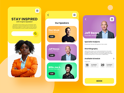 Mobile UI Design Concept for Inspira Speakers amazon app billie joe business colorfull design elon musk entrepreneur fun graphic design green day jeff bezos leadership mobile speakers technology tesla ui ux web design