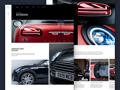 MINI Clubman Model Details Page auto automobile bmw mini car car landing car model car website cars clean detail page landing page mini mini car minimal ui ux website