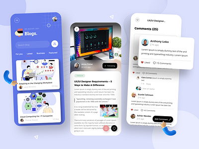 Blogging Mobile App Design app app concept app design app designer app development appdesign appdevelopers appdevelopmentcompany appideas blog blogging bloggingapp comment content design ui userexperience userinterface ux