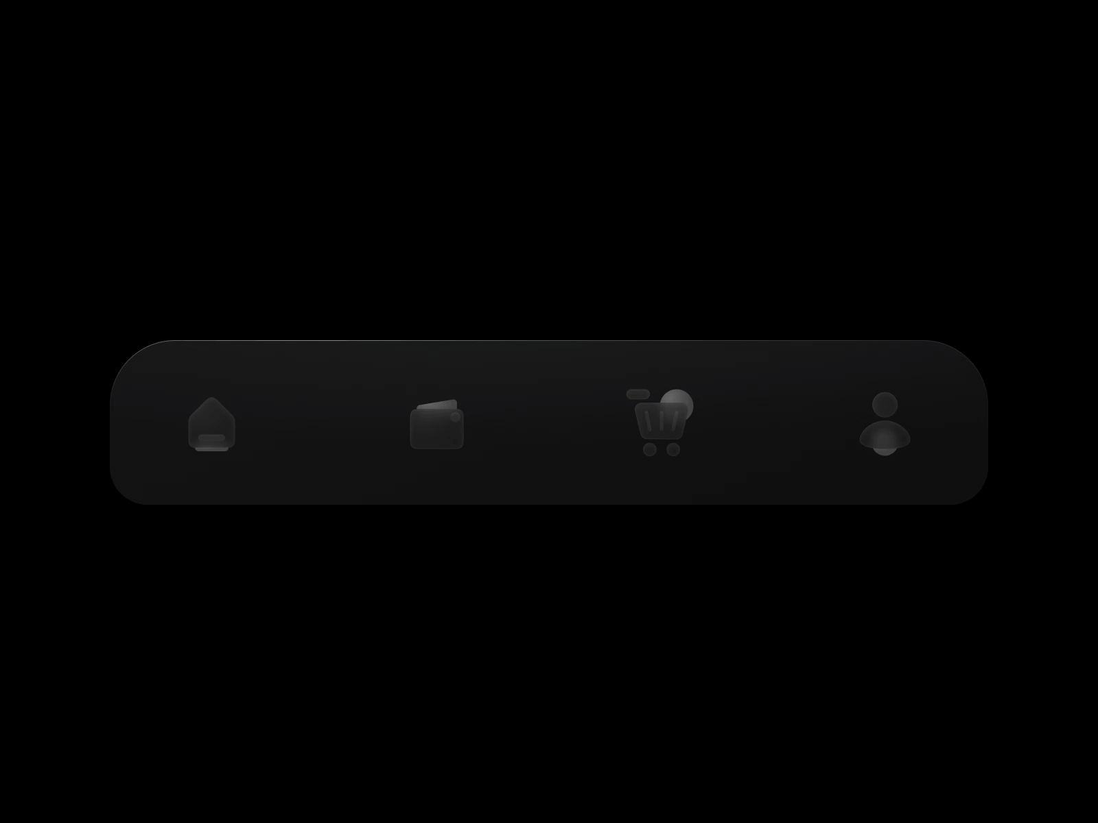 Navigation Interaction app design cart dark glow home interaction design neon profile wallet