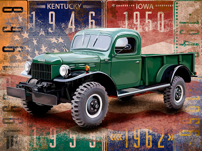 "Dodge Power Wagon" by Masha Van for Intalence Art design idea retro cars