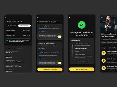 A dark mode secured loan experience app app design bank dark mode darkmode design loan mobile ui