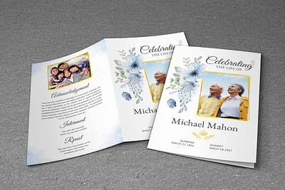 Bouquet Funeral Program Template - Flower Funeral Program order of service