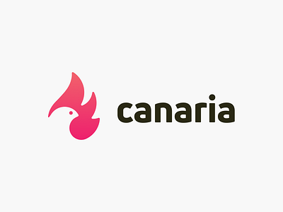 Canaria! bird birds brand brand identity branding burn canaria canary design eagle fire flame gradient icon illustration logo logo design mark negative space symbol