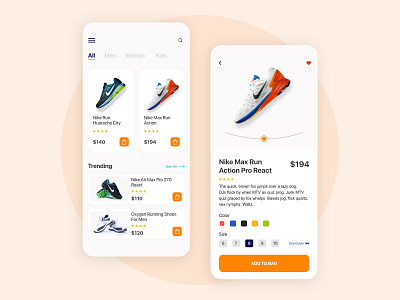 Shoe Ecommerce App adobe xd app clean design e commerce e commerce e commerce app e commerce shop minimal mobile app nike product puma shoe trivandrum ui uiux ux