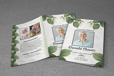 Green Funeral Program Template order of service