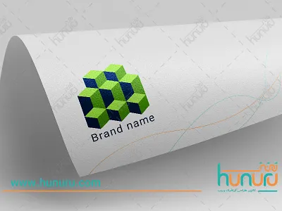 Logo blue farsi green hunuru illustration logo persian