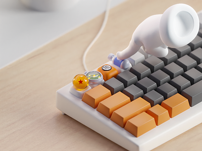 Dragon ball keycaps 3d anime b3d blender capsule dragon ball keyboard keycaps product rgb