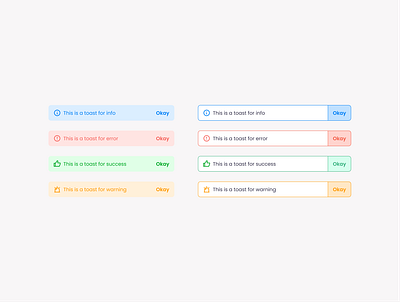 Toast message / Notification 📣 alert alerts component design design system error error message notification product design success toast ui ui design ux ux design warning web web app webdesign