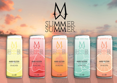 Summer Summer whole range affiche beverage packaging brand branding can can label cannette design design graphique designer graphique designer portfolio graphic design graphic designer illustration label logo packaging design poster promotionnal poster summer