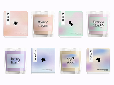 ZURI - candles box branding candle gradient illustrator label organic packaging photoshop simplelogo sketch symbol