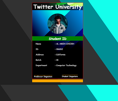Student ID 3d ahmedrahat angular animation chartjs design developer express graphic design illustration interactive design laravel logo ml ms php python react ui ux