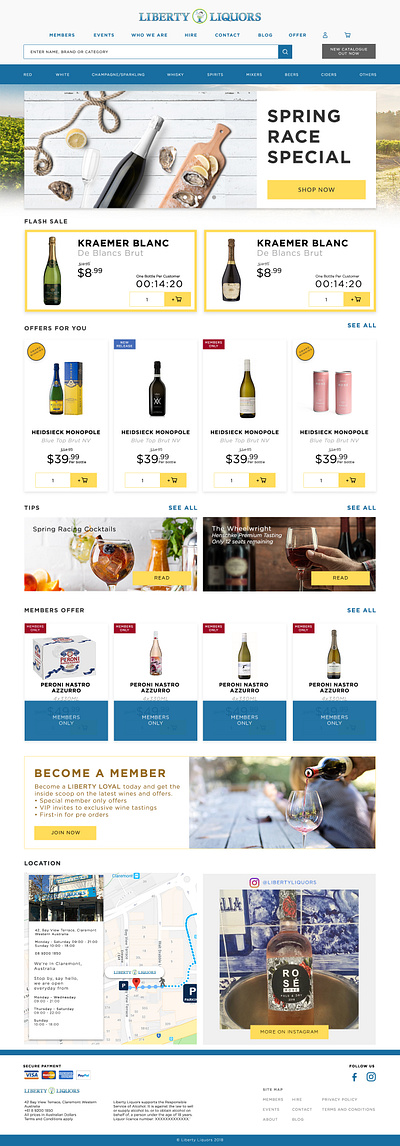 Liberty Liquors eCommerce branding design logo ui ux web